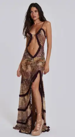 Jaded London Fatale Maxi Dress in Sunrose Size 10 for rent on The Volte - image 4