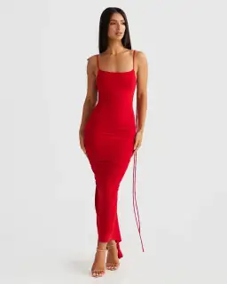 Melani the Label Azari Midi Dress Red Size XS / AU 6 for rent on The Volte - image 1