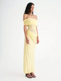 Benni Nico Off Shoulder Maxi Dress Butter Size XXS / AU 4 for rent on The Volte - image 2