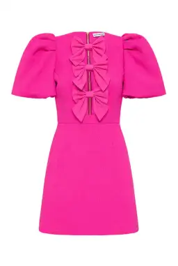 Rebecca Vallance Cecily Bow Mini Dress Hot Pink Size 8 for rent on The Volte - image 6