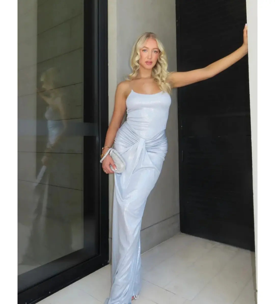Natalie Rolt Allora Gown Silver Size 1 / AU 8 for rent on The Volte - main image