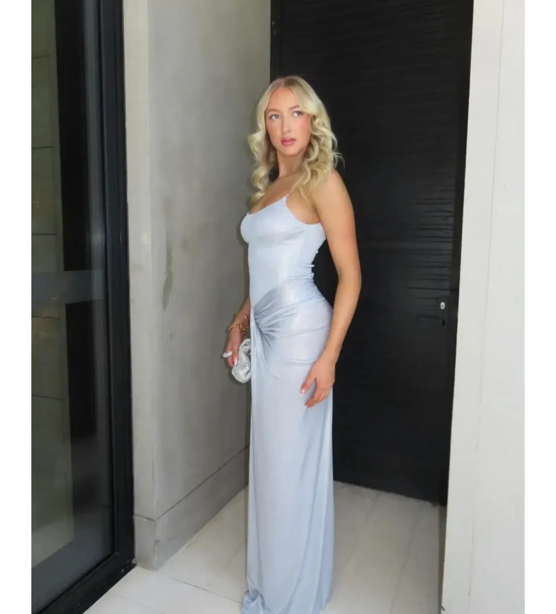 Natalie Rolt Allora Gown Silver Size 1 / AU 8 for rent on The Volte - main image