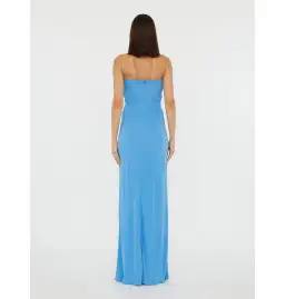Christopher Esber Arced Palm Strapless Dress in Boston Blue Size AU 10 for rent on The Volte - image 3