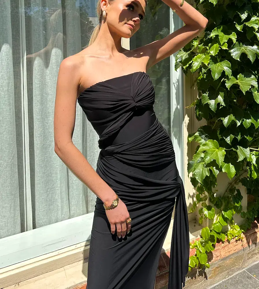 Natalie Rolt Miranda Gown in Black Size AU 6 for rent on The Volte - main image