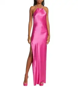 Michael Lo Sordo Charlie Bias Halter Dress Pink Size AU 8 for rent on The Volte - image 1