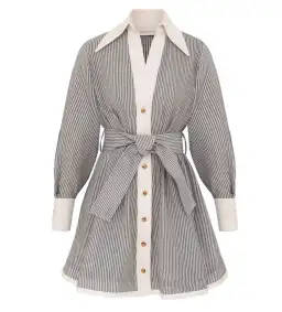 Zimmermann Illustration Tuck Mini Dress in Stripe Size 0P/AU 6 for rent on The Volte - image 4