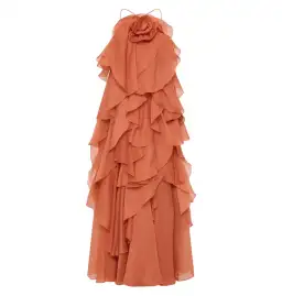 Aje Pandorea Layered Maxi Dress Coral Clay Size AU 8 for rent on The Volte - image 4