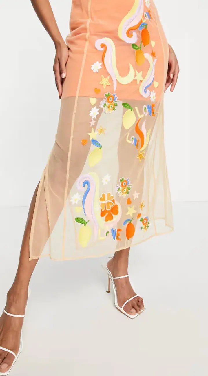 Never Fully Dressed Orange Midi Dress Orange Size AU 14 for rent on The Volte - main image