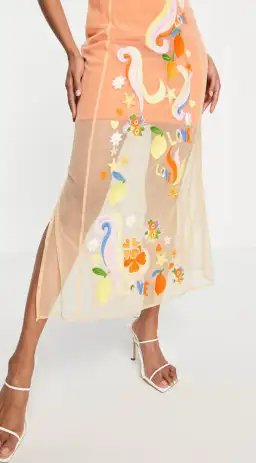 Never Fully Dressed Orange Midi Dress Orange Size AU 14 for rent on The Volte - image 3