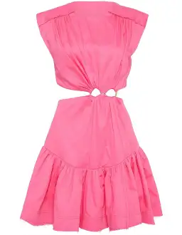Aje Solstice Cut Out Ring Flip Mini Dress Pink Size 16 for rent on The Volte - image 5