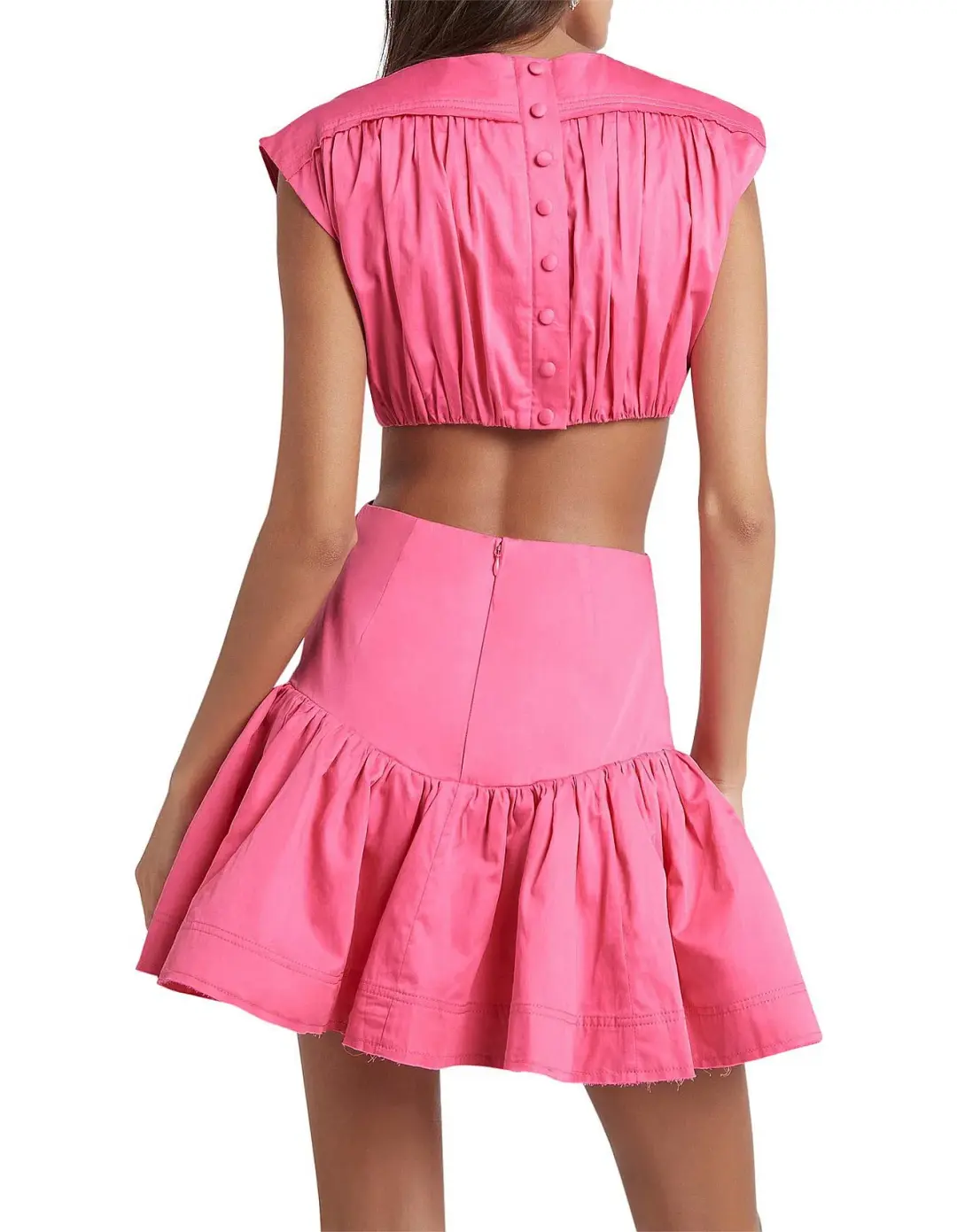 Aje Solstice Cut Out Ring Flip Mini Dress Pink Size 16 for rent on The Volte - main image