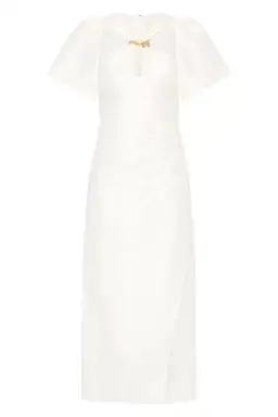 Aje Presence Twisted Midi Dress Ivory Size 12 for rent on The Volte - image 5