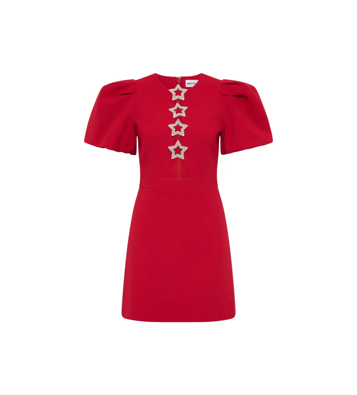 Rebecca Vallance The Akari Puff Sleeve Mini Dress in Red Size 10 - Image 3