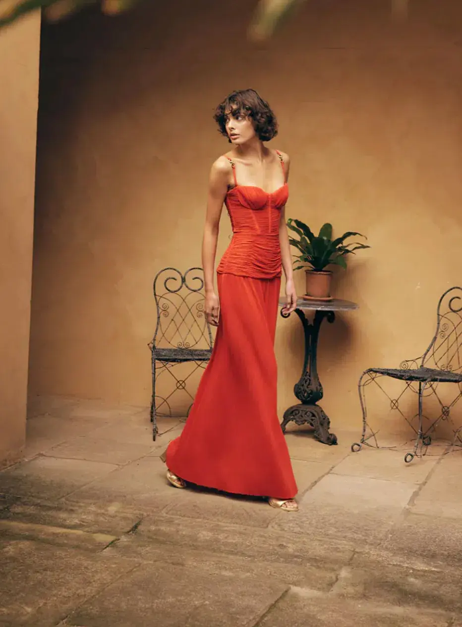 Manning Cartell Double Time Pleat Dress Red Size XXS / AU 4 for rent on The Volte - main image