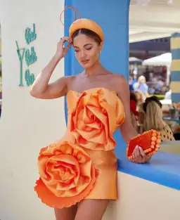 Eliya The Label Hayman Mini Dress Tangerine Size 10 for rent on The Volte - image 2