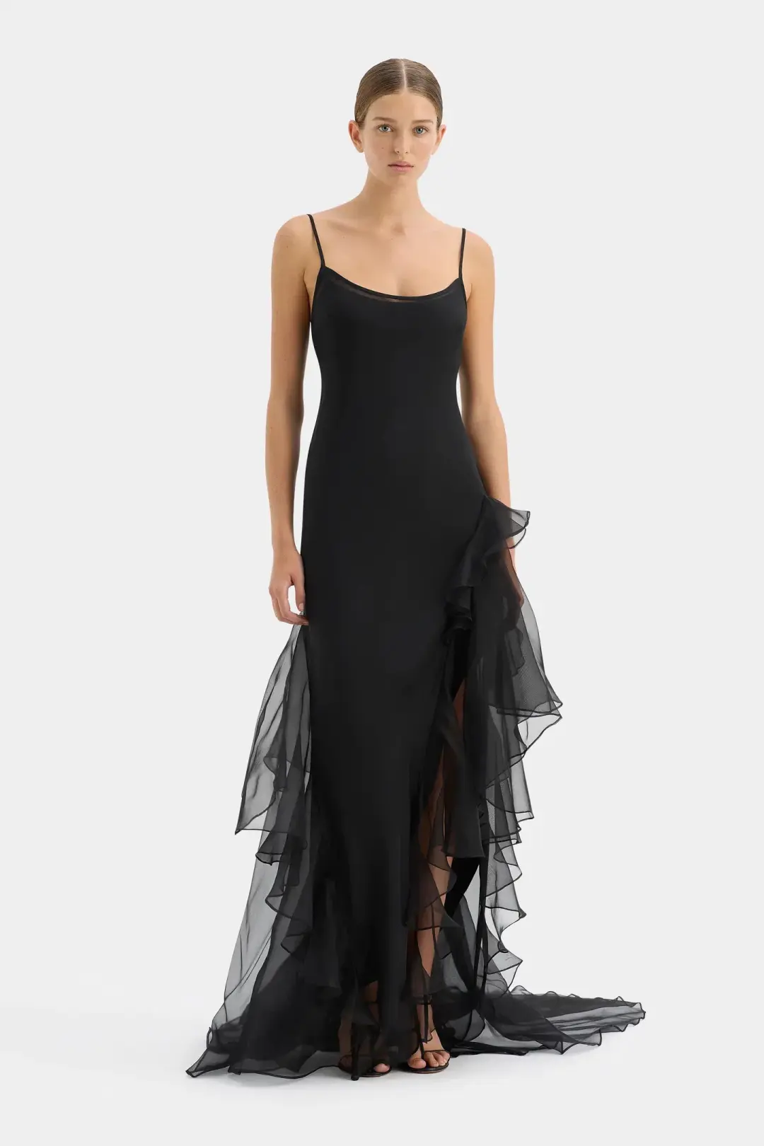 Sir the Label Sage Flounce Gown Black Size 1 / AU 8 for rent on The Volte - main image