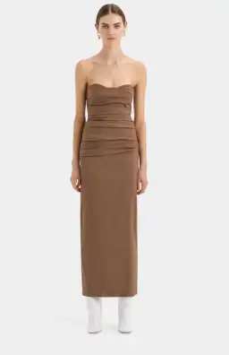 Sir The Label Alba Strapless Gown Maxi Dress in Mocha Brown Size 1 / AU 8 / S for rent on The Volte - image 8
