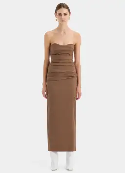 Sir The Label Alba Strapless Gown Maxi Dress in Mocha Brown Size 1 / AU 8 / S for rent on The Volte - image 1