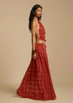 Arcina Ori Juliette Halter Top & Maxi Skirt Set Red Size S / AU 6-8 for rent on The Volte - image 5