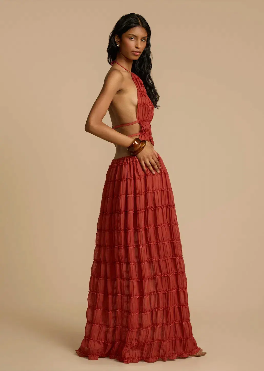 Arcina Ori Juliette Halter Top & Maxi Skirt Set Red Size S / AU 6-8 for rent on The Volte - main image