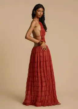 Arcina Ori Juliette Halter Top & Maxi Skirt Set Red Size S / AU 6-8 for rent on The Volte - image 9