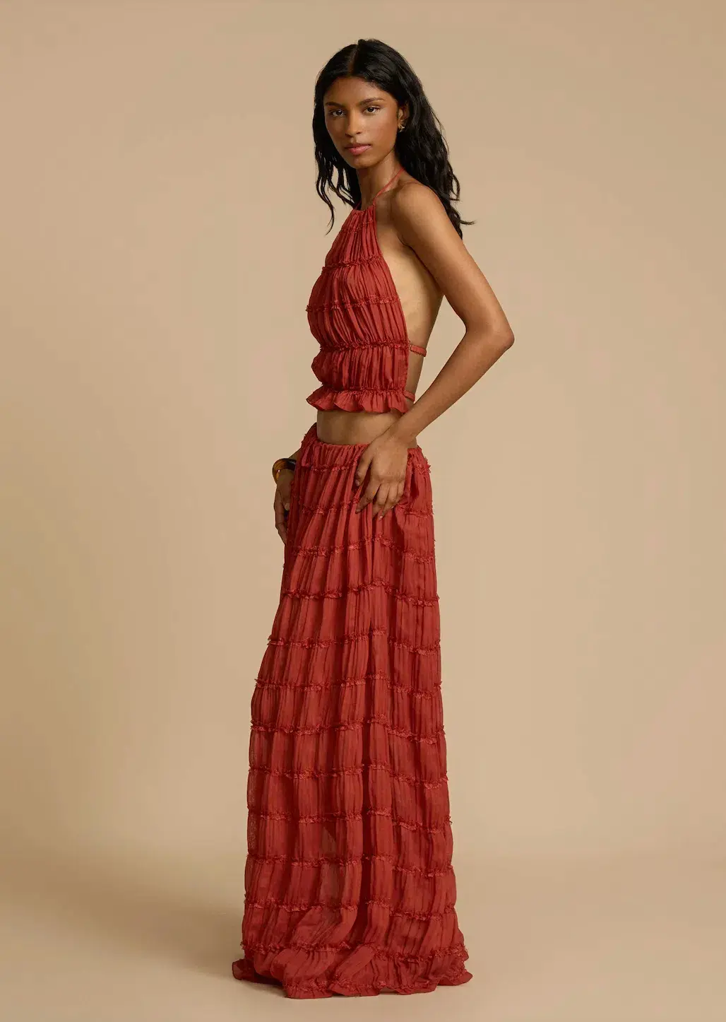 Arcina Ori Juliette Halter Top & Maxi Skirt Set Red Size S / AU 6-8 for rent on The Volte - main image