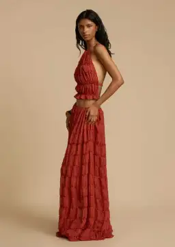 Arcina Ori Juliette Halter Top & Maxi Skirt Set Red Size S / AU 6-8 for rent on The Volte - image 13