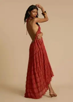 Arcina Ori Juliette Halter Top & Maxi Skirt Set Red Size S / AU 6-8 for rent on The Volte - image 14