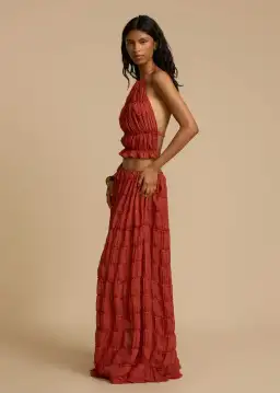 Arcina Ori Juliette Halter Top & Maxi Skirt Set Red Size S / AU 6-8 for rent on The Volte - image 4