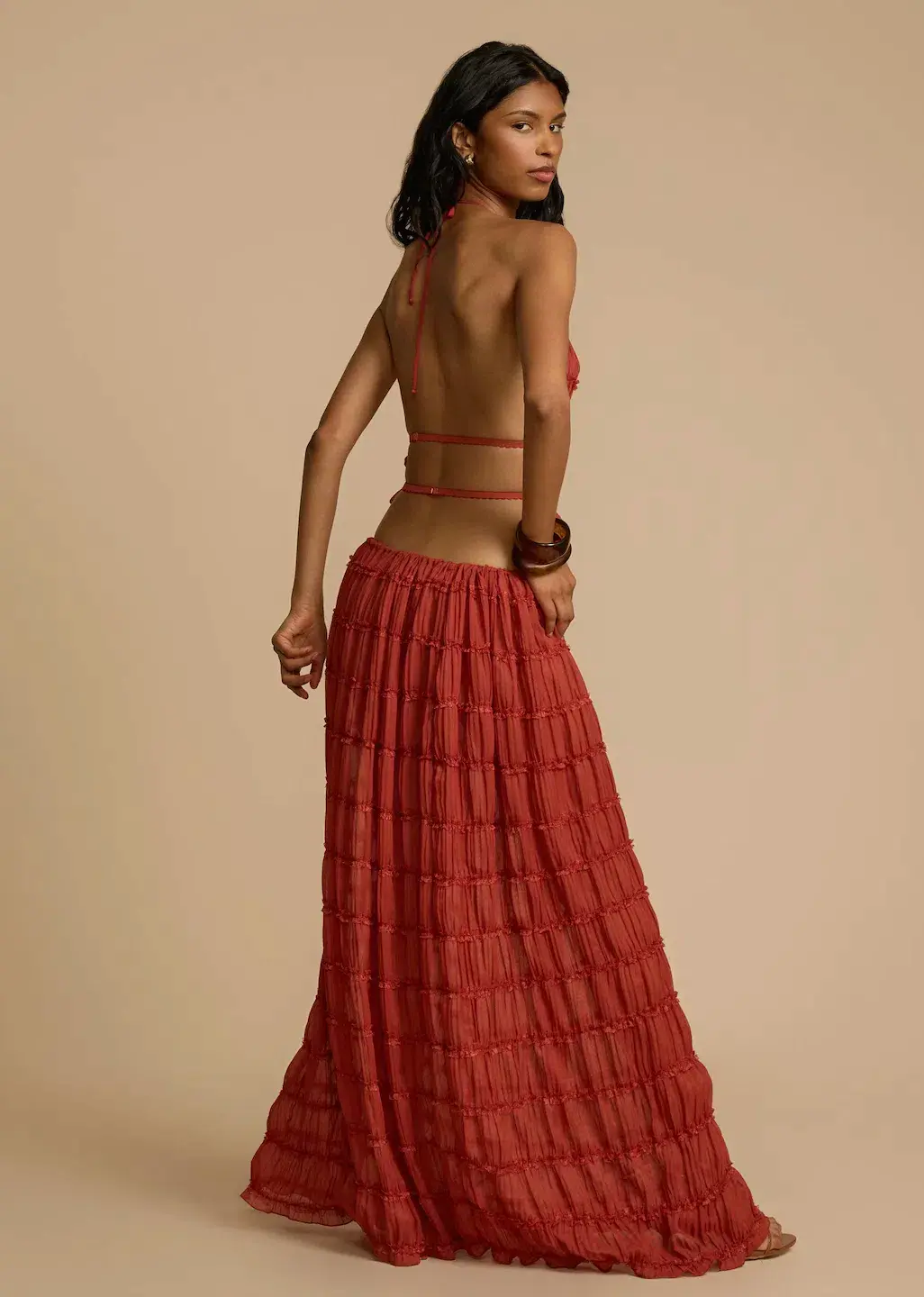 Arcina Ori Juliette Halter Top & Maxi Skirt Set Red Size S / AU 6-8 for rent on The Volte - main image