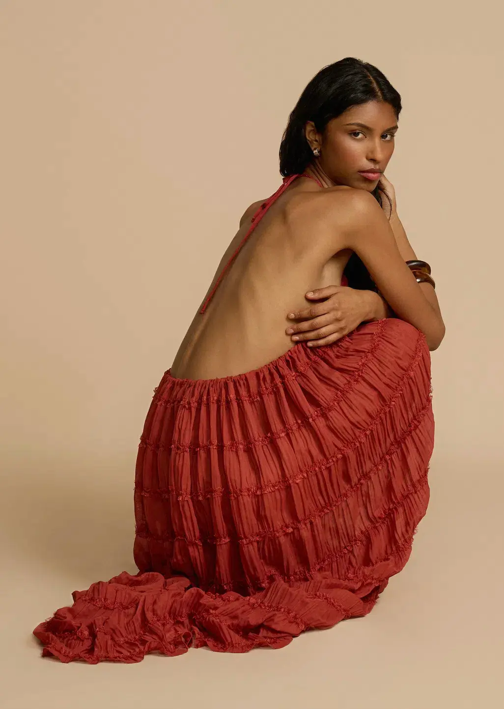 Arcina Ori Juliette Halter Top & Maxi Skirt Set Red Size S / AU 6-8 for rent on The Volte - main image