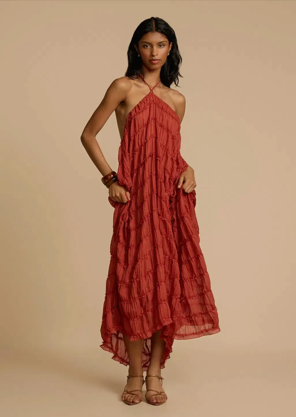 Arcina Ori Juliette Halter Top & Maxi Skirt Set Red Size S / AU 6-8 for rent on The Volte - main image