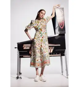 Alemais Arcade Midi Dress Print Size 10