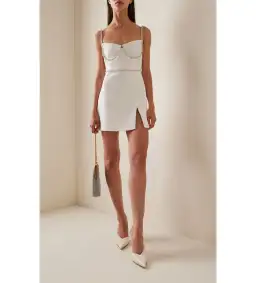 Self Portrait Cord Lace Mini Dress White Size UK 8 / AU 8 for rent on The Volte - image 1