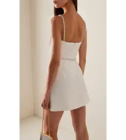 Self Portrait Cord Lace Mini Dress White Size UK 8 / AU 8 for rent on The Volte - image 3