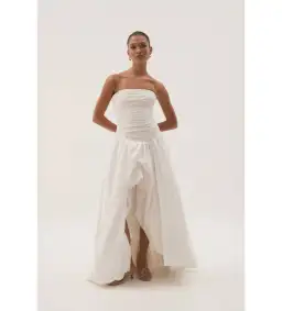 Aje Violette Bubble Hem Maxi Dress Ivory Size AU 12 for rent on The Volte - image 1