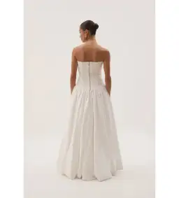 Aje Violette Bubble Hem Maxi Dress Ivory Size AU 12 for rent on The Volte - image 3