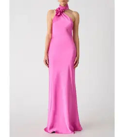 Misha Teresa Rosette Detail Satin Gown Purple Rose Size 6/XS for rent on The Volte - image 1