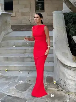 Effie Kats Gabbi Gown Cherry Red Size AU 10 for rent on The Volte - image 3