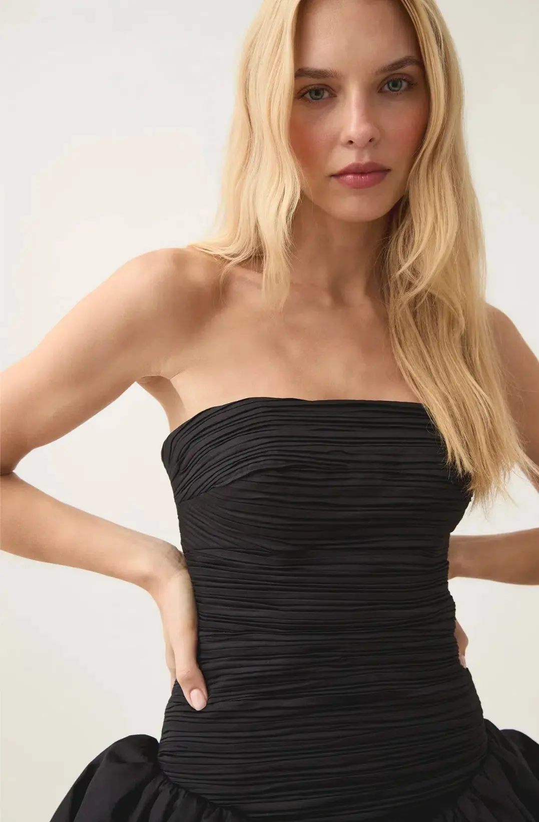 Aje Violette Bubble Hem Mini Dress in Black Size AU 8 for rent on The Volte - main image