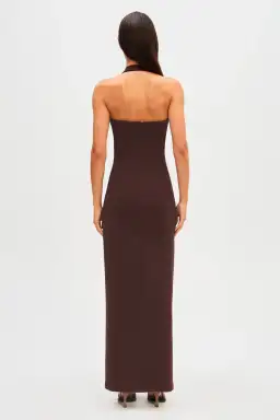 Misha Amora Crepe Maxi Dress Brown Size 10/M for rent on The Volte - image 3