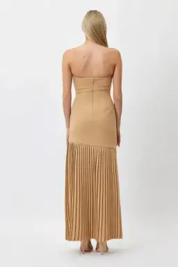 Bianca and Bridgett Mara Pleated Maxi Dress Beige Size 12 for rent on The Volte - image 2