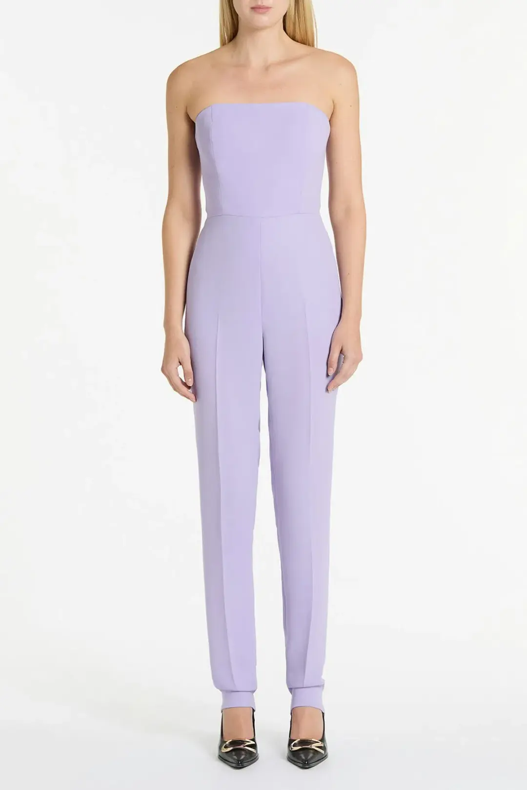 Carla Zampatti Strapless Jumpsuit with pockets Lilac/Purple Size 8 for rent on The Volte - main image