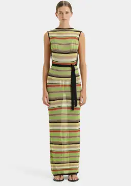 SIR the Label The Coastline Tie Dress in Palm Stripe Size 0 / 6 AUS for rent on The Volte - image 1