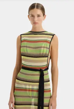 SIR the Label The Coastline Tie Dress in Palm Stripe Size 0 / 6 AUS for rent on The Volte - image 9