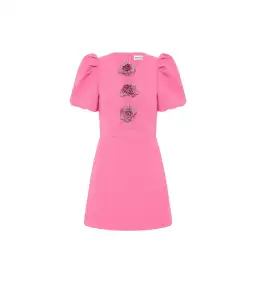 Rebecca Vallance Aubree Flower Mini Dress Pink Size 8/S for rent on The Volte - image 3