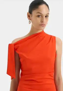 SIR THE LABEL DAHLIA MINI DRESS IN TANGERINE SIZE 3/AU 12 for rent on The Volte - image 3