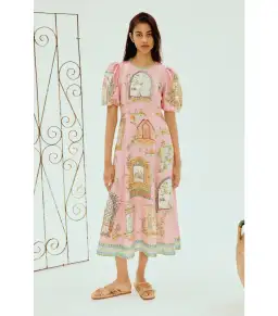 Alemais Monte Midi Dress Pink Size 16 for rent on The Volte - image 1