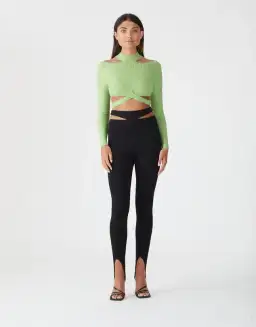 San Sloane Richards Rib Knit Top in Green Size 8 for rent on The Volte - image 1