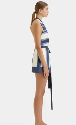 Sir the Label Dazed Wrap Halter Mini Dress Studio Print Size 2 /Au 10 for rent on The Volte - image 2